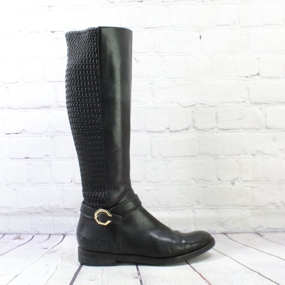 Cole Haan Shoes - COLE HAAN Leela Black Leather Grand Riding Boots Size 7.5 B